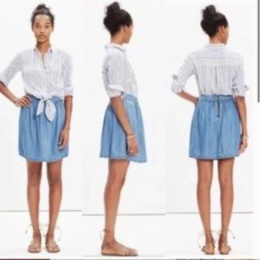 Madewell Chambray Mini with Rear Zipper Detail